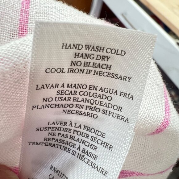 Rails Whitney Pineapple Stripe Linen Blend Button-Up Shirt XS White & Pink NWT - Picture 12 of 12